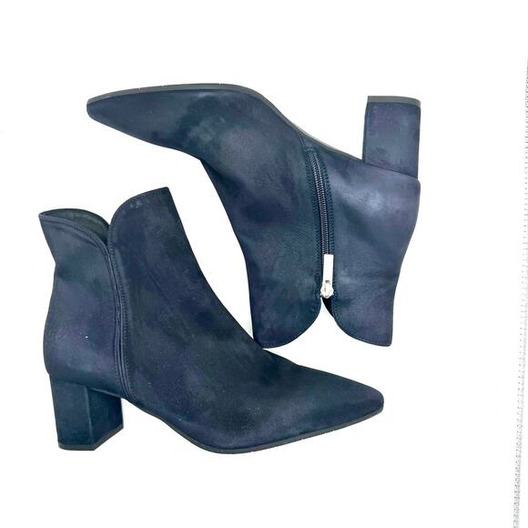 AQUATALIA WOMEN KAYLANI BLUE SUEDE OFFICE DRESS CUTOUT ANKLE BOOT 10.5 - Picture 6 of 12